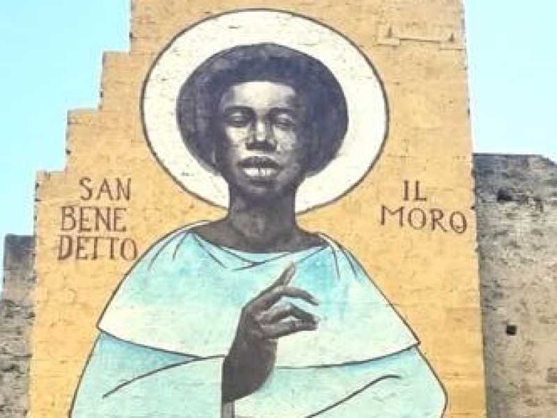 Il muralese di San Benedetto il Moro realizzato a Palermo Igor Scalisi Palminteri (foto pagina Facebook di Igor Scalisi Palminteri)