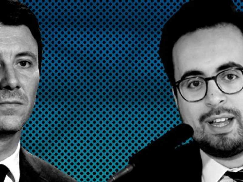 Benjamin Griveaux (a sinistra) e Mounir Mahjoubi (elaborazione grafica Il Foglio)