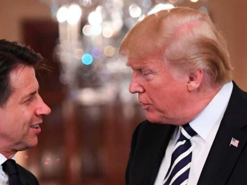 Giuseppe Conte e Donald Trump (foto LaPresse)