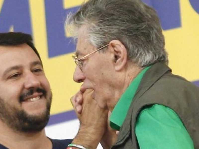 Matteo Salvini e Umberto Bossi (foto LaPresse)