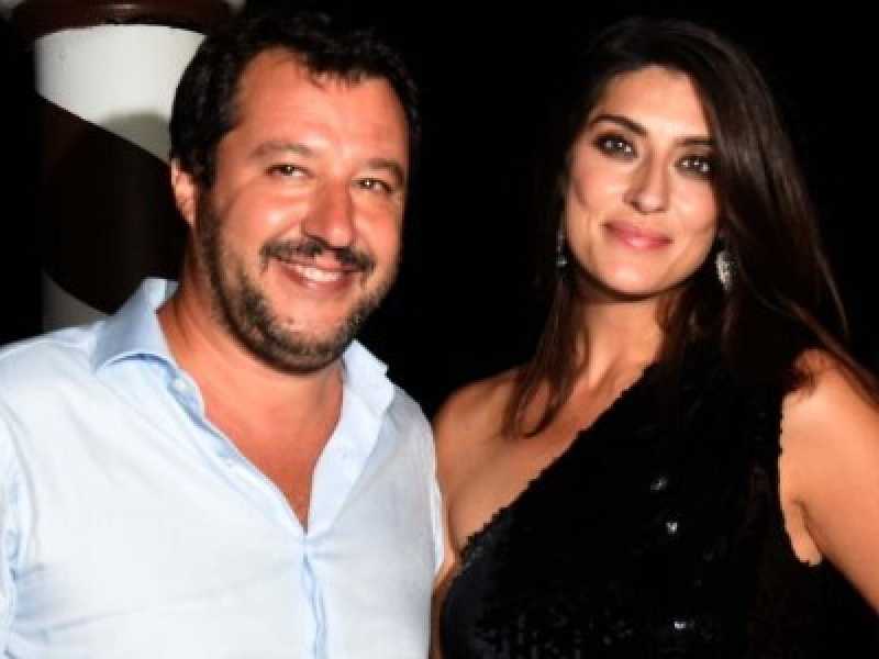 Matteo Salvini ed Elisa Isoardi (foto LaPresse)