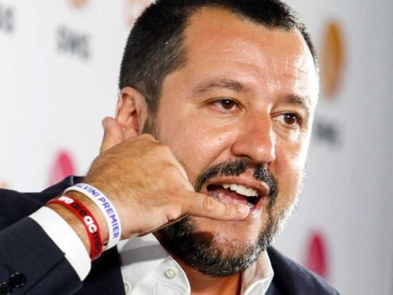 Matteo Salvini ospite all'evento Change (foto LaPresse)