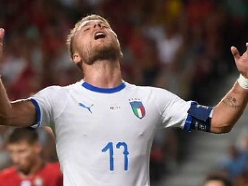 Ciro Immobile durante Portogallo-Italia (foto LaPresse)