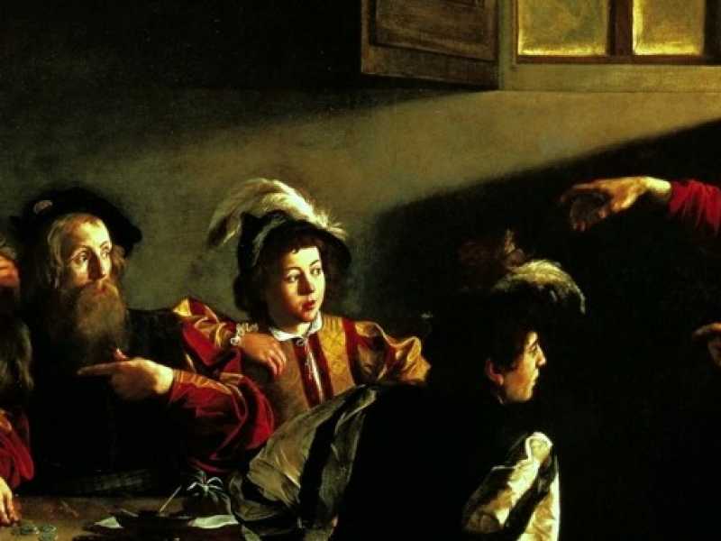 La Vocazione di San Matteo, Michelangelo Merisi da Caravaggio, 1599-1600