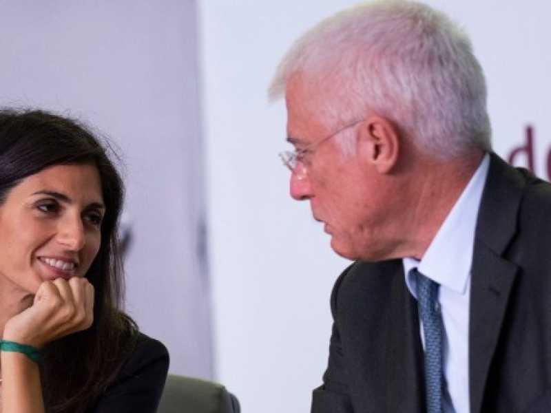 Virginia Raggi e Paolo Simioni. Foto Imagoeconomica