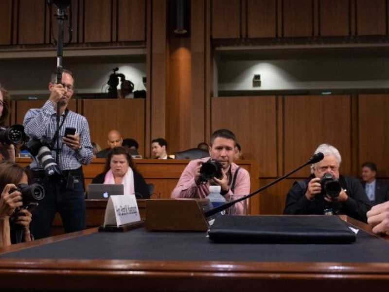 Brett Kavanaugh davanti al Comitato giudiziario del Senato. Foto LaPresse