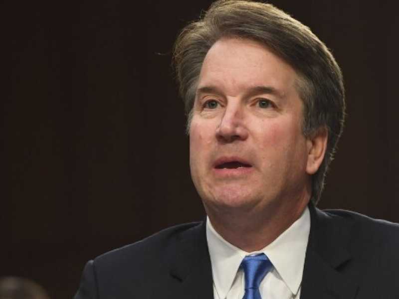 Il candidato alla Corte suprema Brett Kavanaugh interviene davanti al Senato americano (Foto LaPresse)