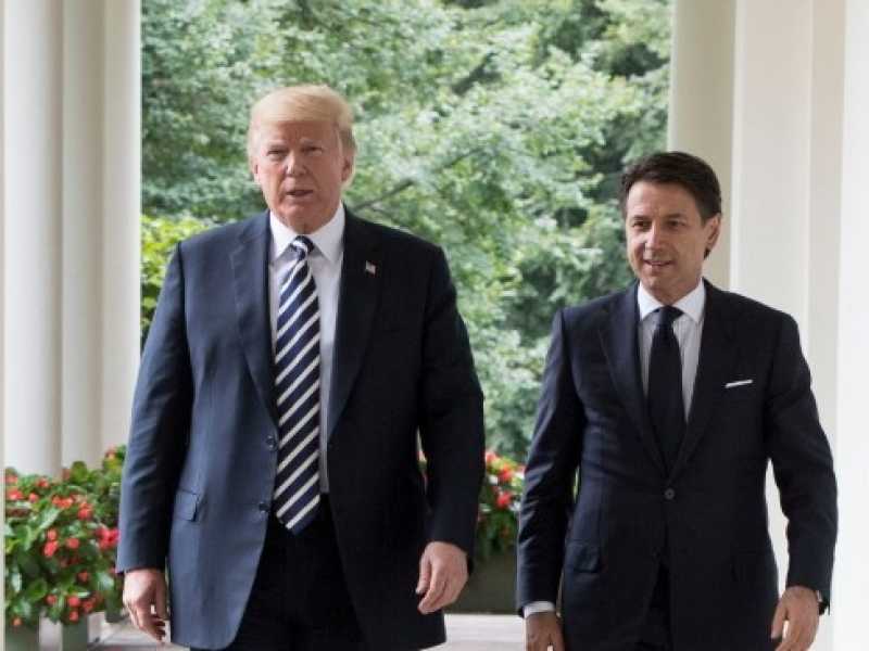 Conte alla Casa Bianca per il vertice con Trump di luglio 2018 (foto LaPresse)