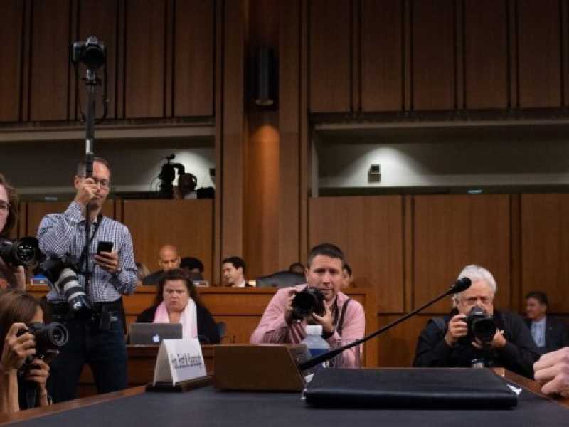 Brett Kavanaugh davanti al Comitato giudiziario del Senato (foto LaPresse)