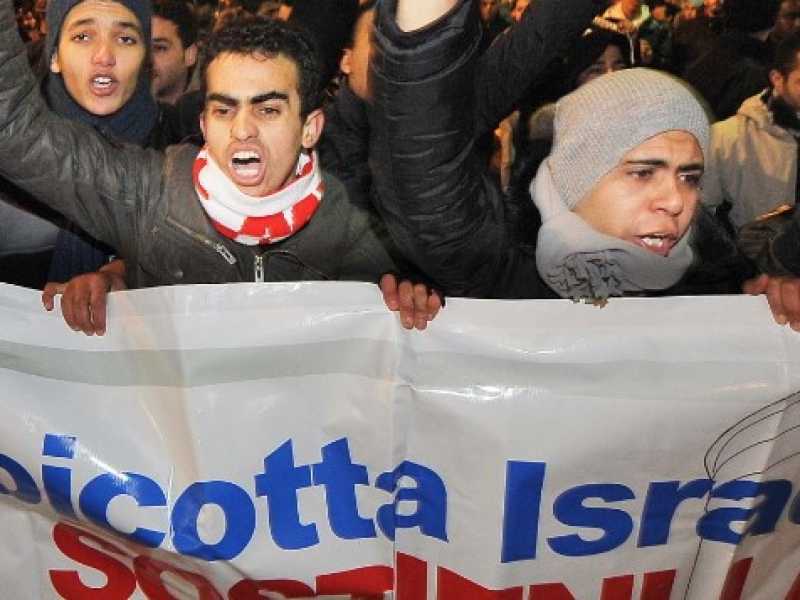 Una manifestazione contro Israele negli anni scorsi in piazza a Torino (foto LaPresse)