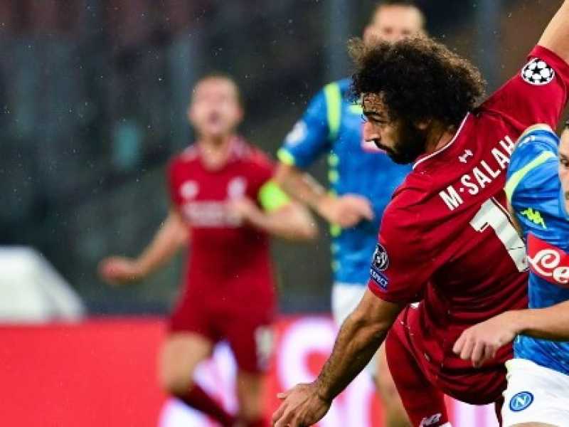 Un'azione di Napoli-Liverpool (foto LaPresse)