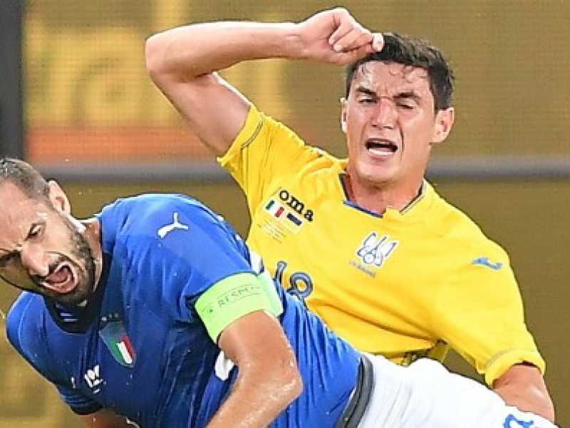 Giorgio Chiellini durante l'amichevole della Nazionale contro l'Ucraina (foto LaPresse)