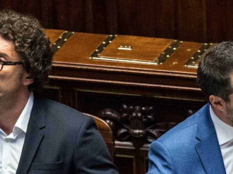 Matteo Salvini e Danilo Toninelli (foto LaPresse)