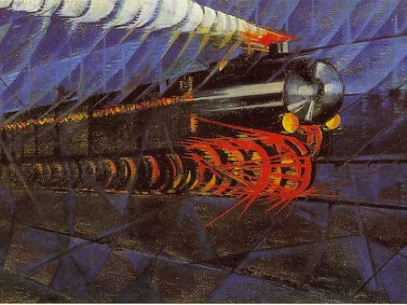 Pippo Rizzo, Treno notturno in corsa, 1926