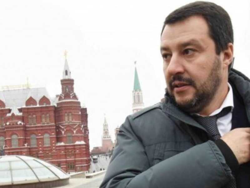 Matteo Salvini durante un viaggio in Russia nel 2016 (foto LaPresse)