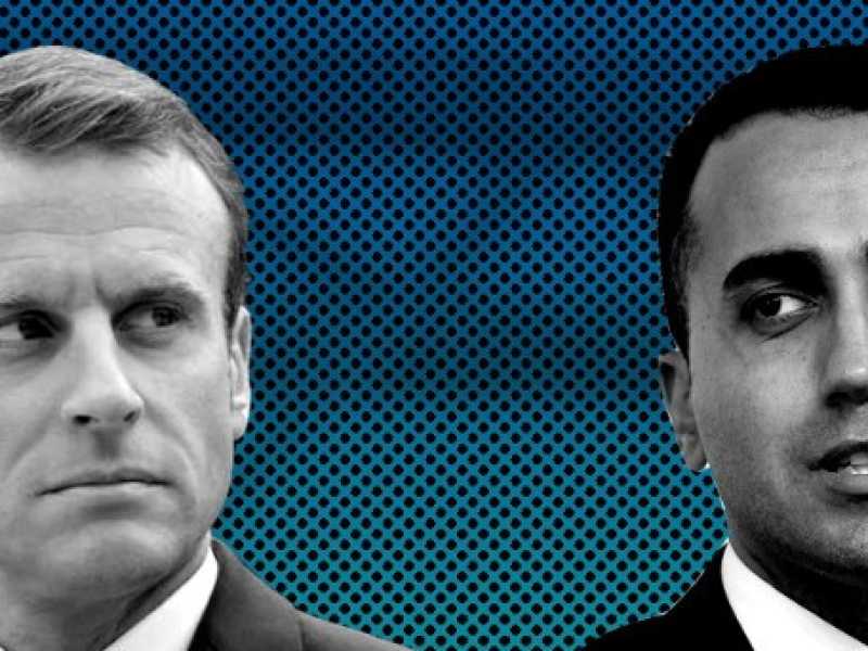 Emmanuel Macron e Luigi Di Maio (foto LaPresse)