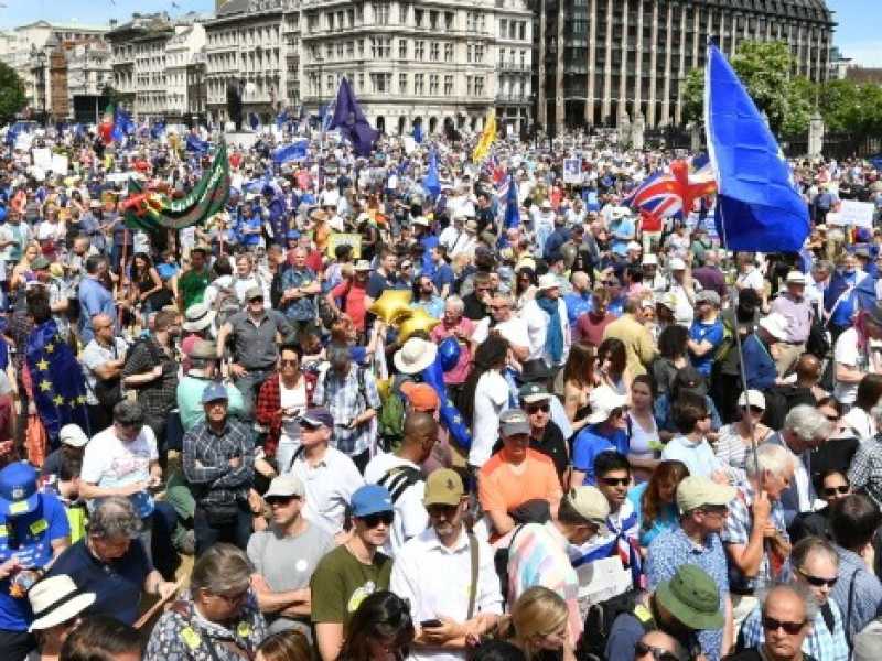 I manifestanti del People's Vote si riuniranno a Londra domani (Foto LaPresse)