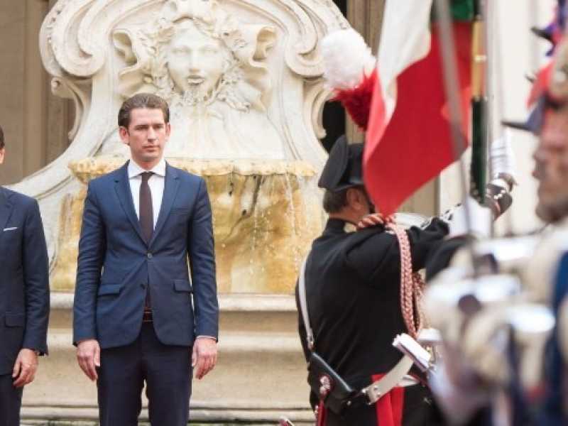 Il Presidente del consiglio Giuseppe Conte con il cancelliere austriaco Sebastian Kurz il 18 settembre 2018 (foto LaPresse)