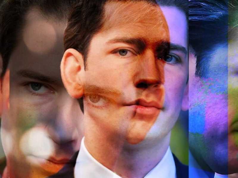Il cancelliere austriaco Sebastian Kurz (elaboraziopne grafica di Enrico Cicchetti su foto LaPresse)