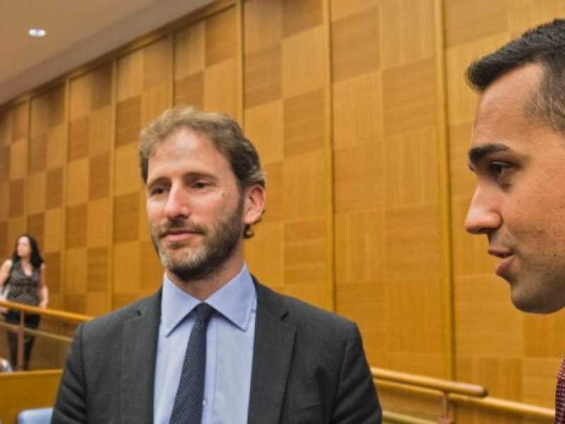 Marcello Minenna, Davide Casaleggio e Luigi Di Maio. Foto LaPresse