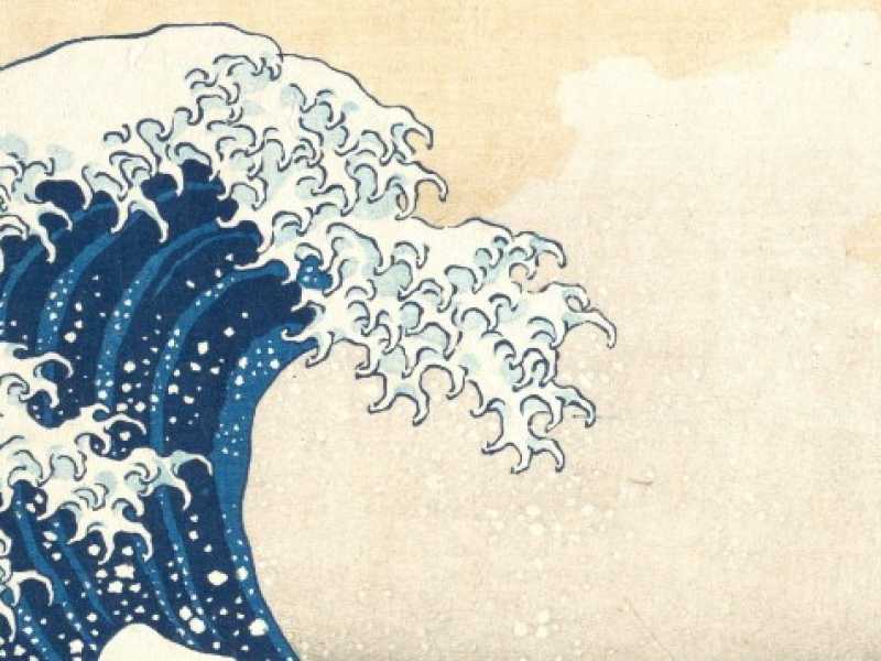 Tsunami,  HGokusai 19mo secolo (foto via Wikimedia)