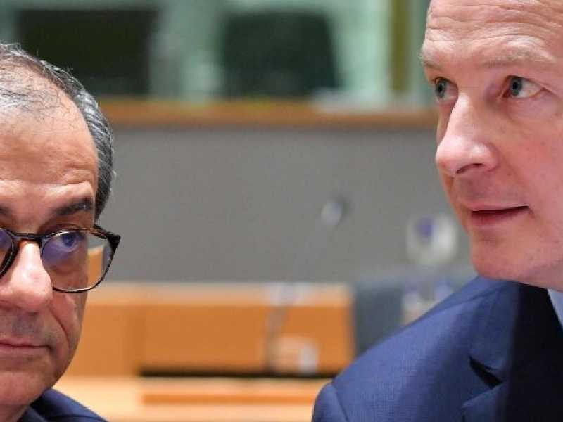 Giovanni Tria con il ministro francese Bruno Le Maire. Foto LaPresse
