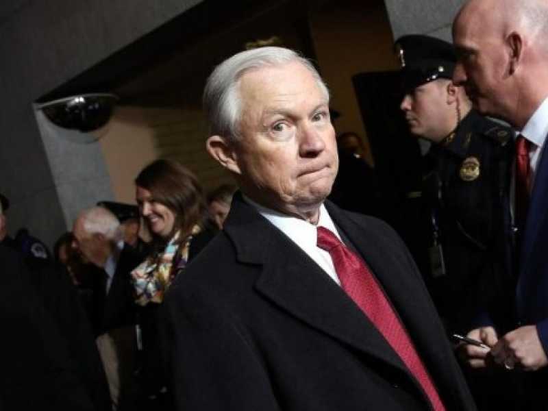 Jeff Sessions alla cerimonia di insediamento di Donald Trump (foto LaPresse)