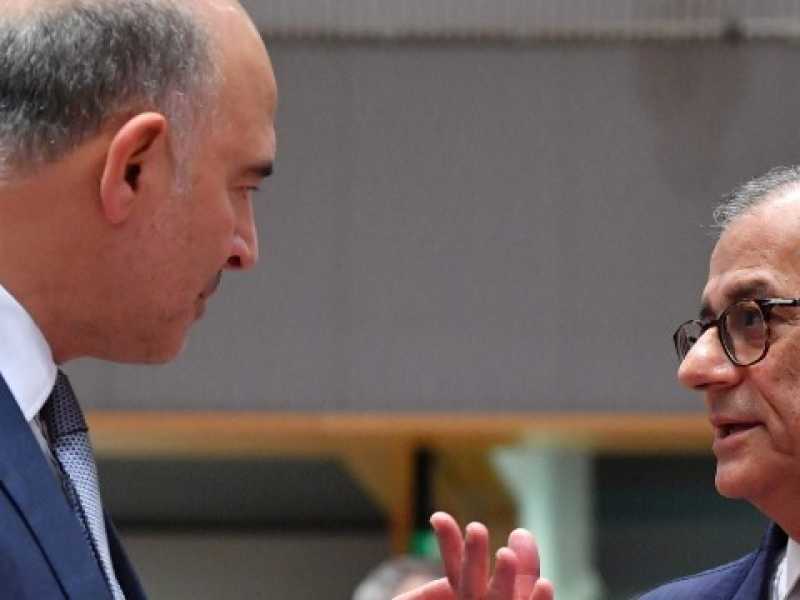 Pierre Moscovici e Giovanni Tria (foto LaPresse)