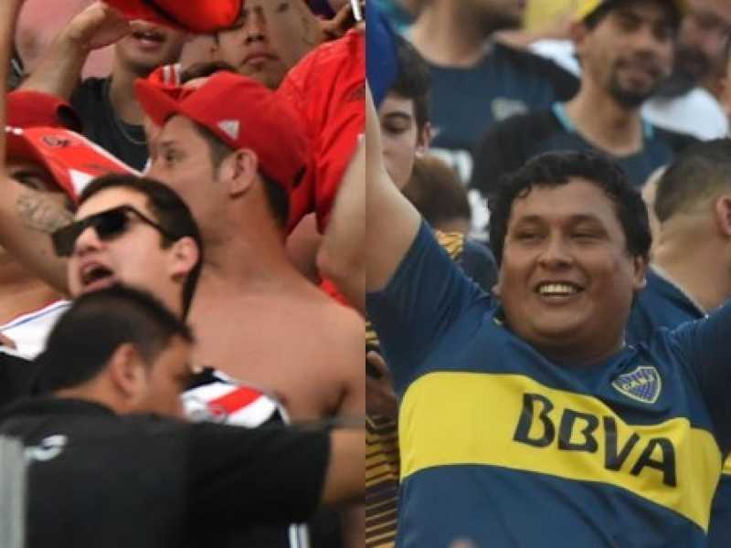 Tifosi del River Plate (a sinistra) e del Boca