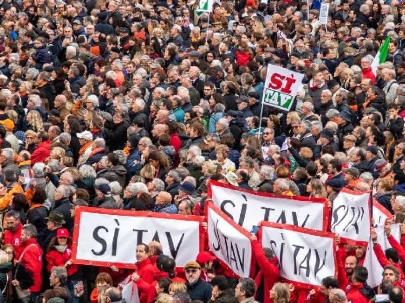 La manifestazione a Torino. Foto LaPresse
