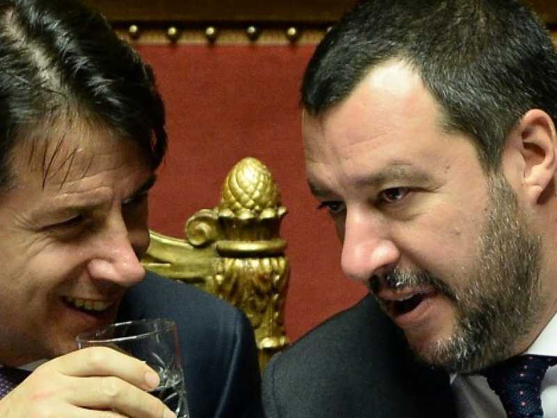 Giuseppe Conte e Matteo Salvini (foto LaPresse)