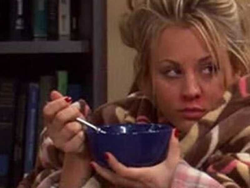 L'attrice americana Kaley Cuoco, in una scena di Big Bang Theory