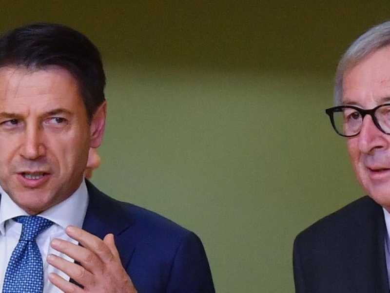 Bruxelles, Jean-Claude Juncker riceve il premier Giuseppe Conte (foto LaPresse)