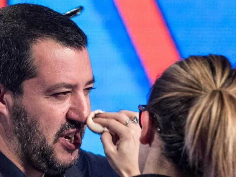 Matteo Salvini ospite a "L'Aria che tira" (foto LaPresse)