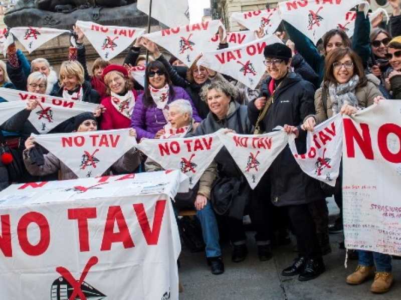 La conferenza stampa delle donne No Tav (Foto LaPresse)