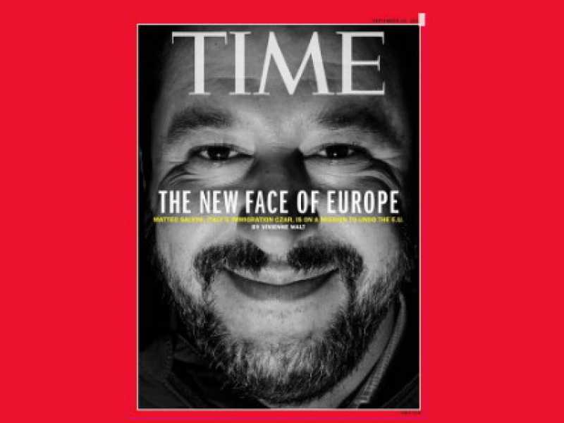 La copertina del settimanale americano Time: "Perché Salvini è l'uomo più temuto in Europa"