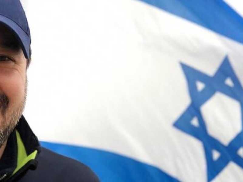 Matteo Salvini durante il suo viaggio in Israele (foto Imagoeconomica)