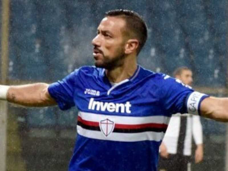 Fabio Quagliarella dopo il gol al Parma (foto LaPresse)