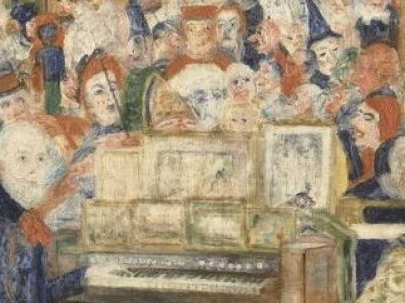 James Ensor, "Ensor at the Harmonium", 1933