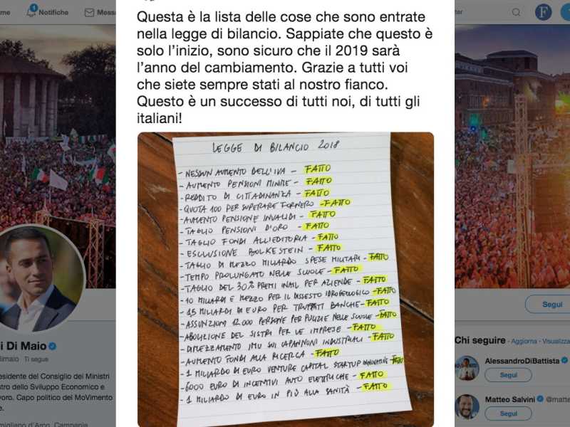Trasformare l'Italia in un disastro. Fatto