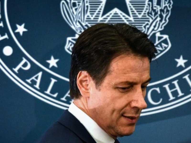 Il premier Giuseppe Conte alla conferenza stampa di fine anno (Foto LaPresse)