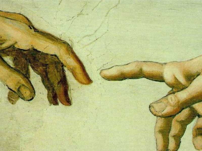 Dettaglio del quadro La creazione di Adamo