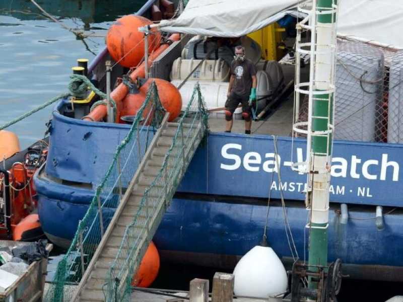 Un'immagine della Sea Watch 3 dello scorso giugno (foto LaPresse)