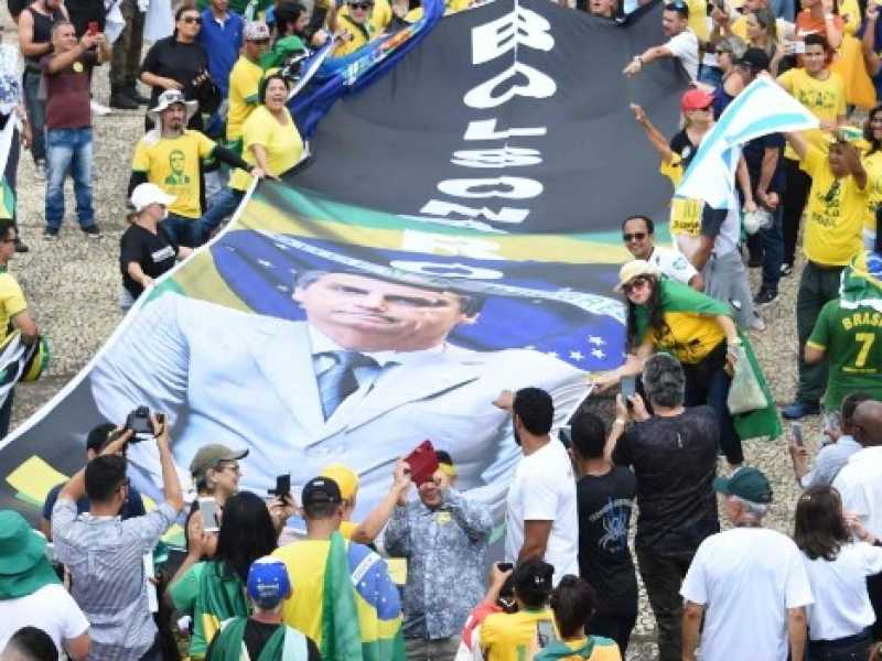 L'inaugurazione del presidente del Brasile Jair Bolsonaro (Foto LaPresse)