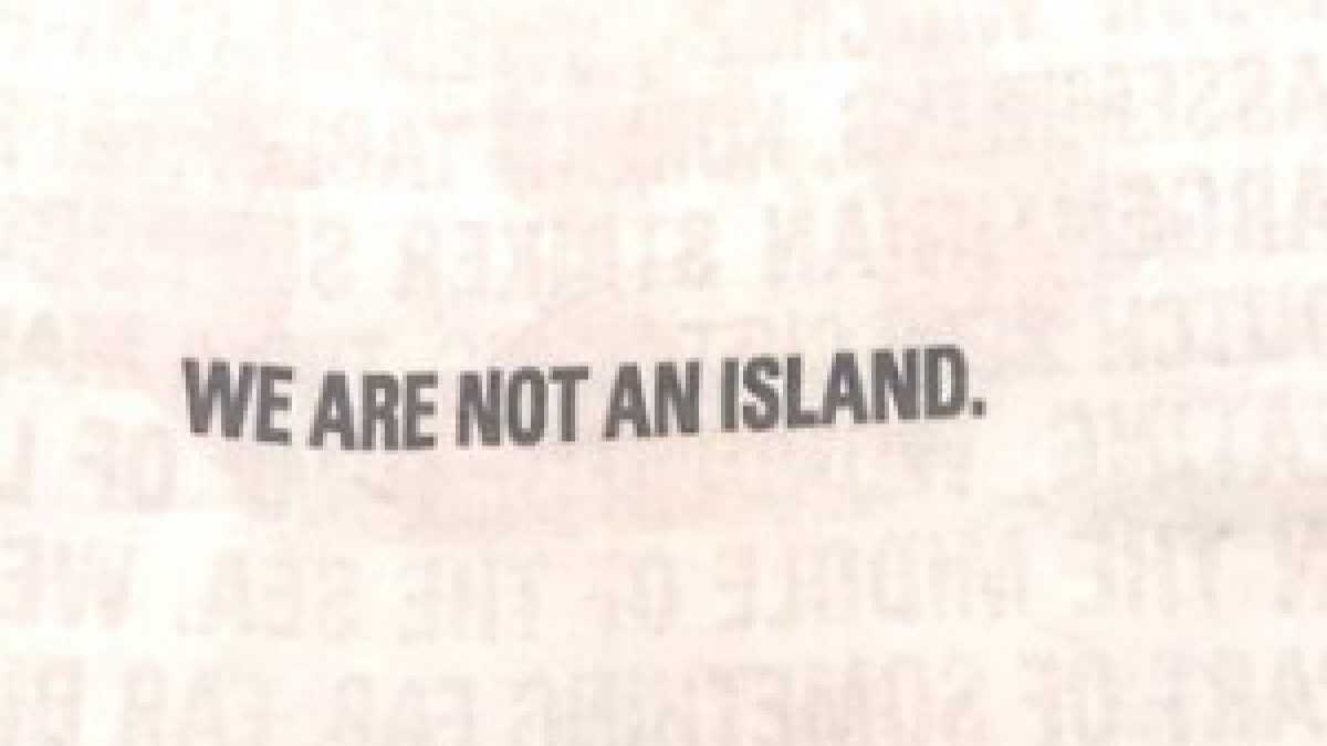 Immagine di Non siamo solo un’isola, siamo parte di qualcosa di grande