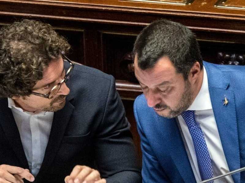 Matteo Salvini e Danilo Toninelli (foto LaPresse)