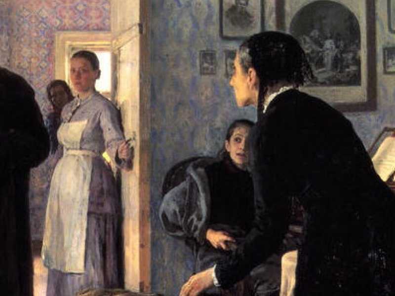 Il'Ja Repin, "Il visitatore inaspettato", 1884-88 (Mosca, Galleria Tret'Jakov)