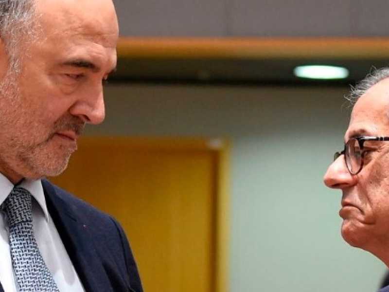 Pierre Moscovici e Giovanni Tria (foto LaPresse)