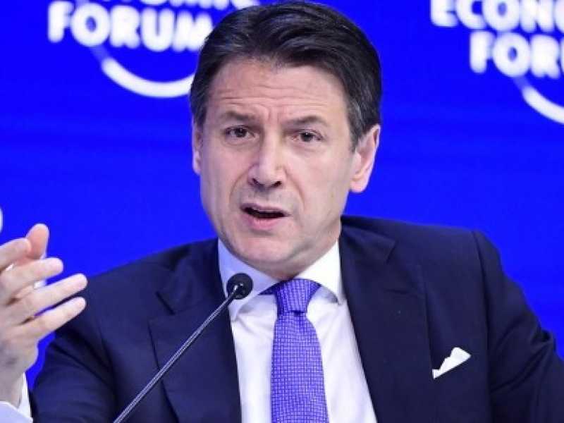 Il premier Giuseppe Conte a Davos (foto LaPresse)