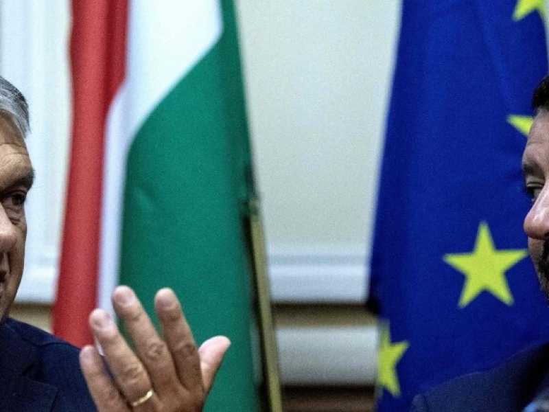 Milano, Matteo Salvini incontra Viktor Orb&aacute;n (foto LaPresse)